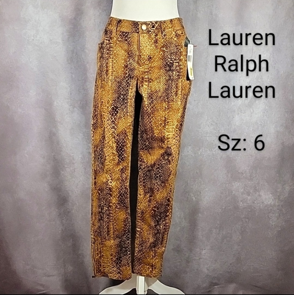 *Lauren - RL Slimming Fit Pants w/ Dramatic Animal Print & Zippered Ankles